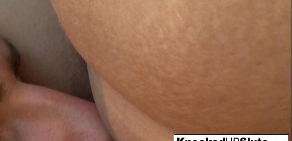  Redheaded pregnant babe teases before getting fucked outdoors